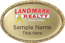 (image for) LANDMARK REALTY AND AUCTION Oval Bling Gold badge