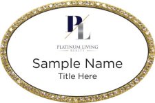(image for) Platinum Living Realty Oval Bling Gold Other badge