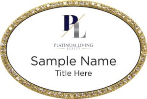 (image for) Platinum Living Realty Oval Bling Gold Other badge