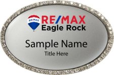 (image for) RE/MAX Eagle Rock Oval Bling Silver badge