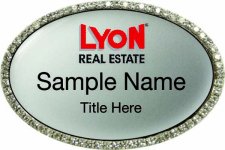 (image for) Lyon Real Estate Oval Bling Silver badge
