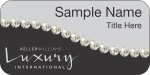 (image for) Keller Williams Luxury Int. Silver/Black Swoosh Badge w/White Jewels Style B