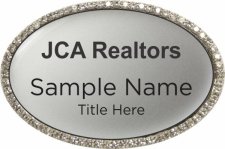 (image for) JCA Realtors Oval Bling Silver badge