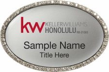 (image for) Keller Williams Honolulu Oval Bling Silver badge