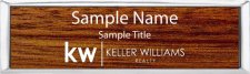 (image for) Keller Williams Small Executive Silver Bloodwood Laser Engraved badge