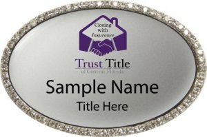 (image for) Trust Title of Central Florida, LLC Oval Bling Silver badge