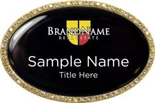 (image for) Brand Name Real Estate Oval Bling Gold Other badge