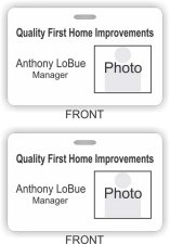 (image for) Quality First Home Improvements Photo ID Horizontal Double Sided badge