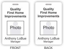 (image for) Quality First Home Improvements Photo ID Vertical Double Sided badge
