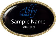 (image for) Abby Realty Oval Bling Gold Other badge
