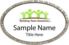 (image for) Building Team Solutions Bling Oval Silver with White Insert Badge