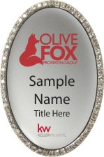 (image for) KW Realty Oval Bling Silver badge