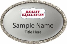 (image for) Realty Executives Oval Bling Silver badge