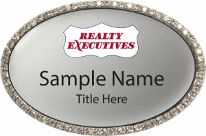 (image for) Realty Executives Oval Bling Silver badge