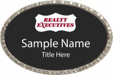 (image for) Realty Executives Oval Bling Silver Other badge