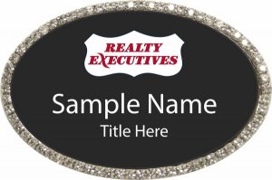 (image for) Realty Executives Oval Bling Silver Other badge