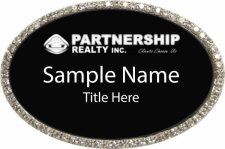 (image for) Partnership Realty Inc Oval Bling Silver Other badge