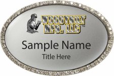 (image for) Woodybilt Manufacturing Oval Bling Silver badge