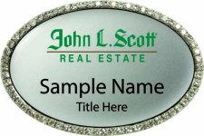 (image for) John L. Scott Oval Bling Silver badge