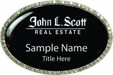 (image for) John L. Scott Oval Bling Silver Other badge