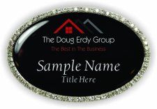 (image for) The Doug Erdy Group Oval Bling Silver Other badge