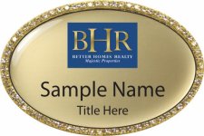 (image for) Better Homes Realty Oval Bling Gold badge