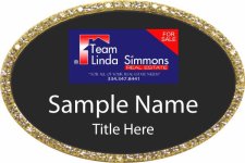 (image for) Team Linda Simmons Oval Bling Gold Other badge