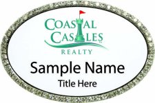 (image for) Coastal Castles Realty Oval Bling Silver badge