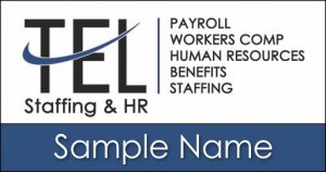 (image for) TEL Staffing & HR - Standard White Square Corner Badge