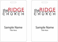 (image for) The Ridge Community Church ID Vertical Double Sided badge