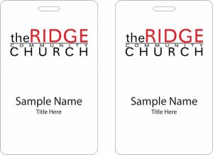 (image for) The Ridge Community Church ID Vertical Double Sided badge