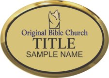 (image for) Original Bible Church Oval Executive Gold badge