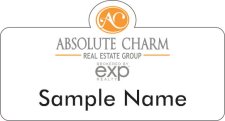 (image for) Absolute Charm Real Estate Shaped White badge