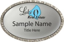 (image for) Lake O Real Estate Oval Bling Silver badge