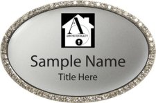 (image for) Ann Milton Realty Oval Bling Silver badge