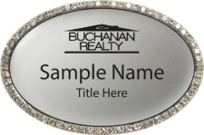 (image for) Buchanan Realty Oval Bling Silver badge