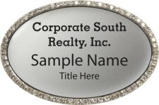 (image for) Corporate South Realty, Inc. Oval Bling Silver badge