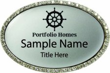 (image for) Portfolio Homes Oval Bling Silver badge