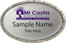 (image for) Mi Casita Escrow Oval Bling Silver badge