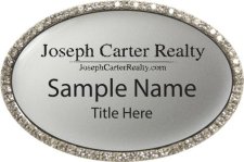 (image for) Joseph Carter Realty Oval Bling Silver badge