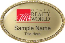 (image for) Ocala Realty World Oval Bling Gold badge