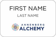 (image for)  Annenberg Alchemy name badges Shaped White badge