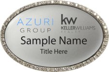 (image for) Azuri Group Oval Bling Silver badge