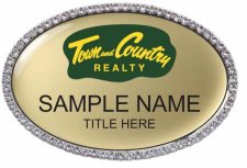 (image for) Town and Country Realty, Inc. Oval Bling Gold badge