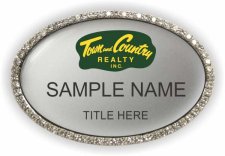 (image for) Town and Country Realty, Inc. Oval Bling Silver badge