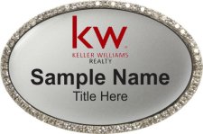 (image for) Keller Williams Realty - Kelly Rudiger Oval Bling Silver badge