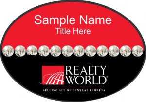 (image for) Ocala Realty World Oval Bling Silver Other badge