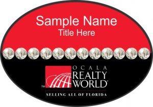 (image for) Ocala Realty World Oval Bling Silver Other badge