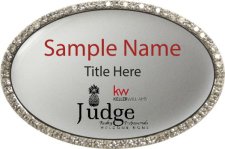 (image for) Judge Realty Professionals Oval Bling Silver badge