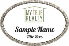 (image for) My True Realty Oval Bling Silver badge